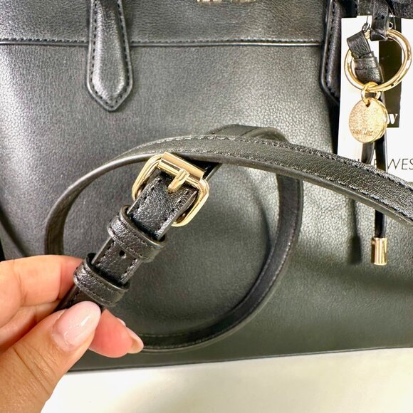 Nine West Lynn Black Classic Satchel - NEW - Picture 7 of 14